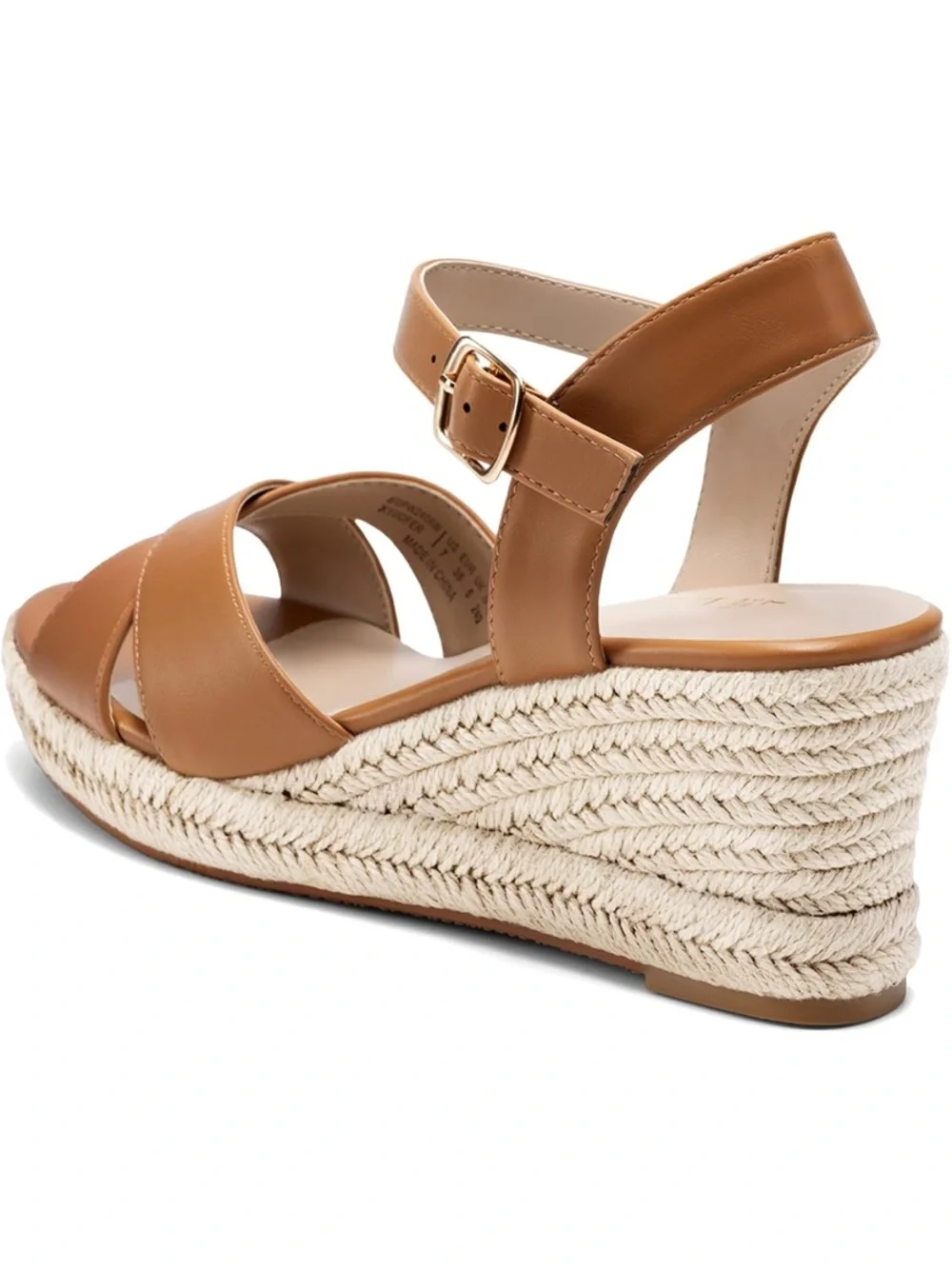 Dream Pairs Espadrille Wedge Sandal - Camel Color Brown Leather